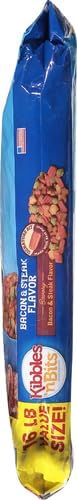Kibbles 'n Bits Dry Dog Food, Savory Bacon & Steak Flavor for Adult Dogs 16 lb. Bag | Complete & Balanced Nutrition Formulated For Adult Dogs, Crunchy Kibbles And Chewy Meaty Bits