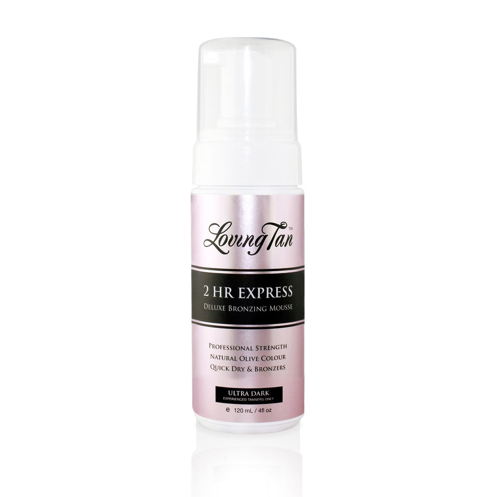 Loving Tan 2 HR Express Self Tanning Mousse, Ultra Dark - Streak Free, Natural, Professional Quality - 5+ Sunless Self Tanner Applications per Bottle, Cruelty Free, Naturally Derived DHA - 6.7 FL Oz