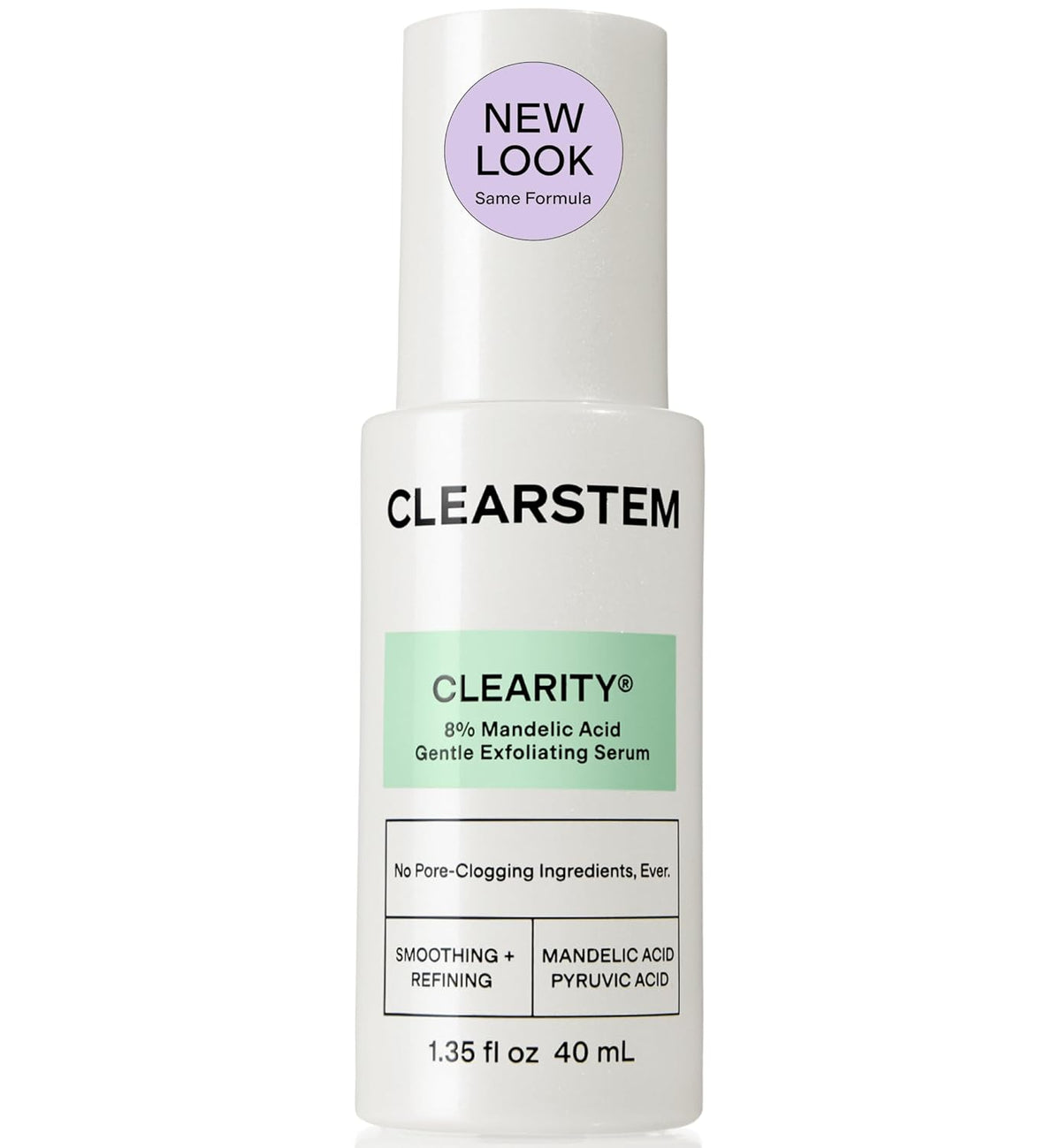 CLEARSTEM - CLEARITY The Blackhead Dissolver Mandelic Acid Serum - Vitamin C, Turmeric, Collagen Boost - All Skin Types - Facial Skin Care Products - Gluten Free, Cruelty Free - 1.35 Fl Oz / 40ml