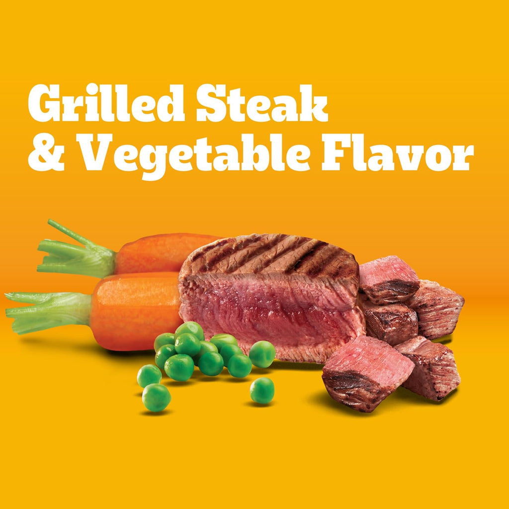 Pedigree Small Dogs Dry Dog Food, Grilled Steak and Vegetable, 14 lb | 100% complete & balanced, 36 vitamins & minerals, Omega-6 & Zinc, natural fibers for digestion, immune support