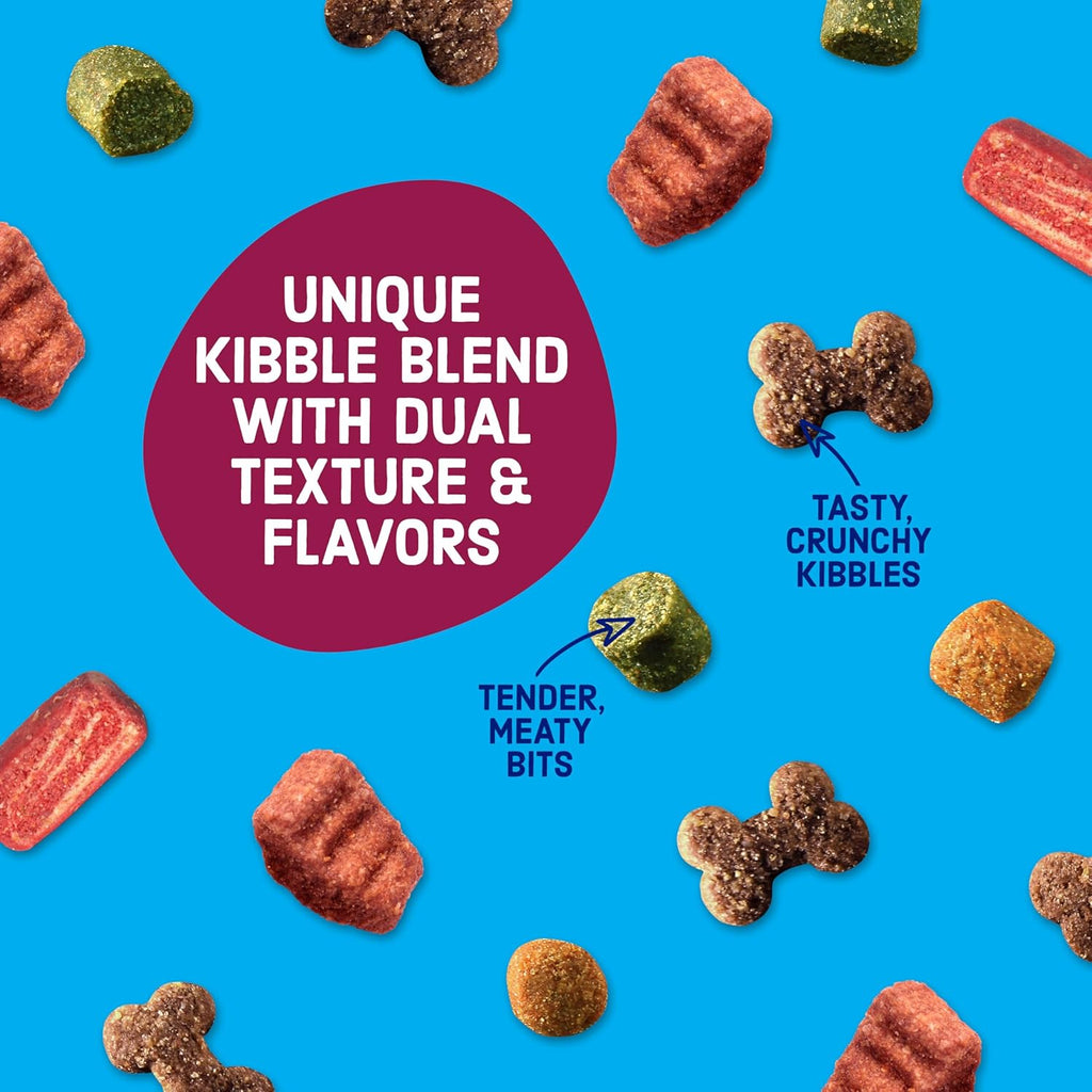 Kibbles 'n Bits Dry Dog Food, Savory Bacon & Steak Flavor for Adult Dogs 16 lb. Bag | Complete & Balanced Nutrition Formulated For Adult Dogs, Crunchy Kibbles And Chewy Meaty Bits