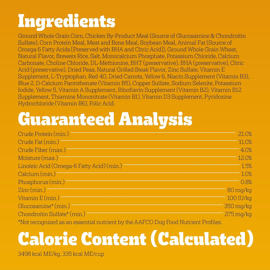 Pedigree Small Dogs Dry Dog Food, Grilled Steak and Vegetable, 14 lb | 100% complete & balanced, 36 vitamins & minerals, Omega-6 & Zinc, natural fibers for digestion, immune support